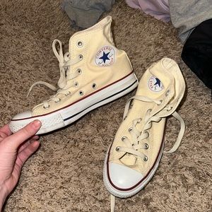 cream colored converse worn once.
